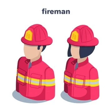Isometric vector illustration isolated on white background, female and male f Stock Illustration
