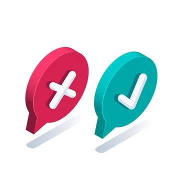 Isometric vector illustration isolated on white background, green and red tex イラスト素材