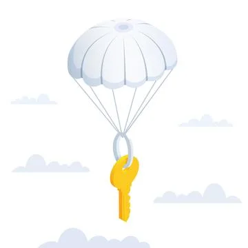 Isometric vector illustration isolated on white background, the golden key de Stock Illustration