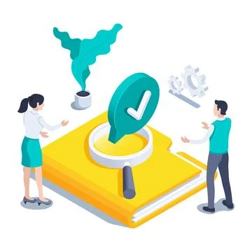 Isometric vector illustration isolated on white background, yellow folder wit 스톡 일러스트