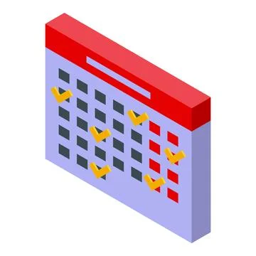 Isometric vector illustration of a marked calendar Illustrazione stock