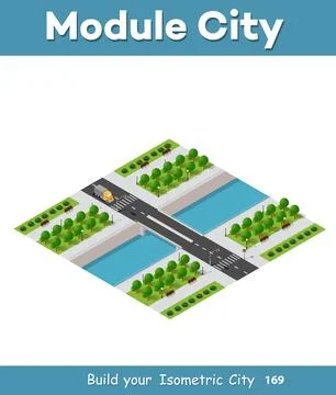 Isometric vector illustration of a modern city Stock Illustration