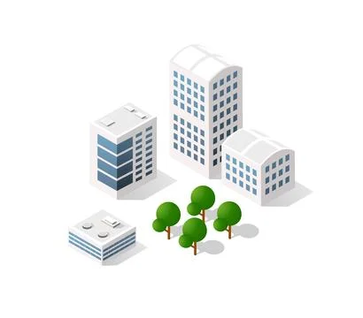Isometric vector illustration of a modern city Stock Illustration