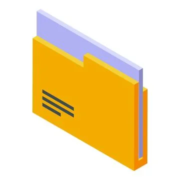Isometric vector illustration of an orange folder Stock Illustration