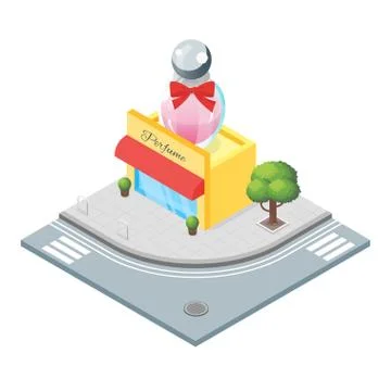 Isometric vector illustration of perfumery. Illustrazione stock