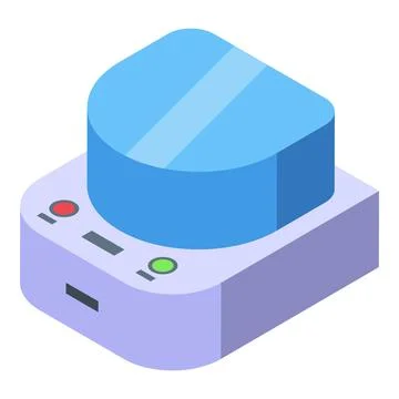 Isometric vector illustration of a push button switch Stock Illustration