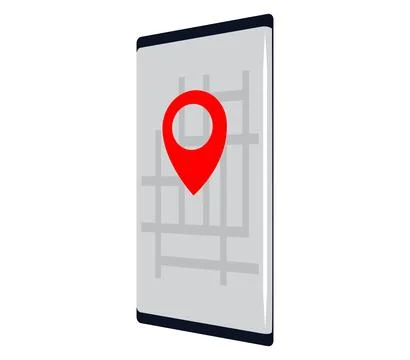Isometric vector illustration of a sleek smartphone displaying a minimalist m Stock Illustration