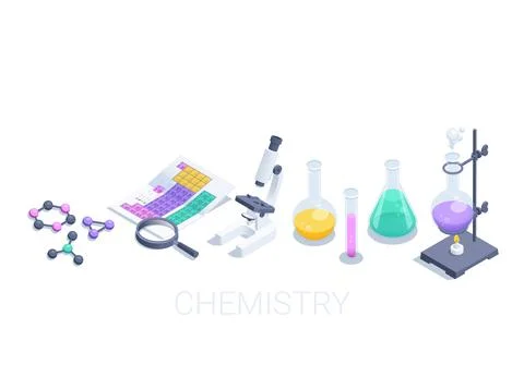 Isometric vector illustration on a white background, a set of icons on the th Illustrazione stock
