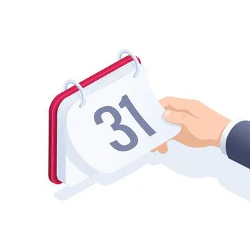 Isometric vector illustration on a white background, a hand tears off a sheet Stock Illustration