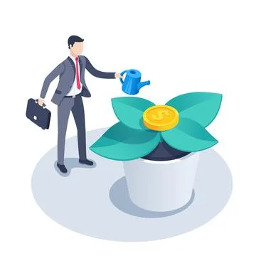 Isometric vector illustration on a white background, a man in a business suit Stock Illustration