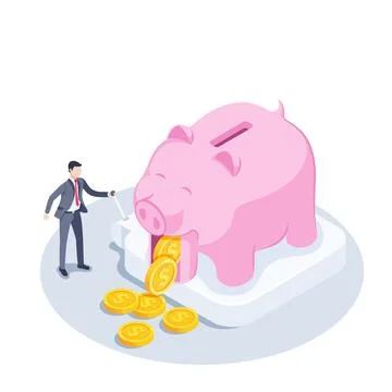 Isometric vector illustration on a white background, a man in a business suit Stock Illustration