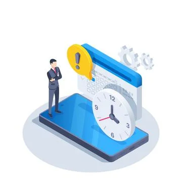 Isometric vector illustration on a white background, a man in a business suit 스톡 일러스트