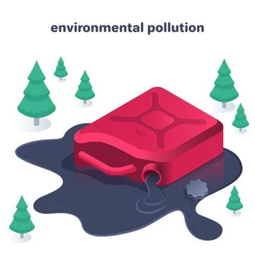 Isometric vector illustration on a white background, a red inverted canister  Stock Illustration