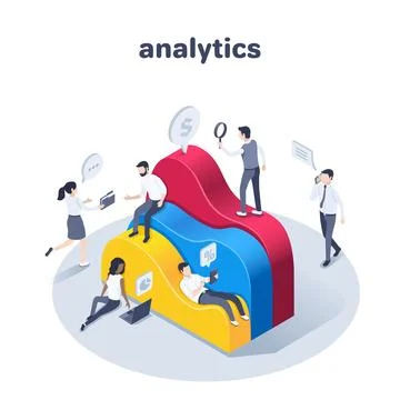 Isometric vector illustration on a white background, people in business cloth Stock Illustration