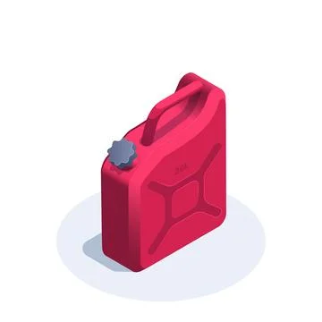 Isometric vector illustration on a white background, a canister of red color  Stock Illustration