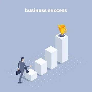 Isometric vector illustration on a white background, a man in a business suit Stock Illustration