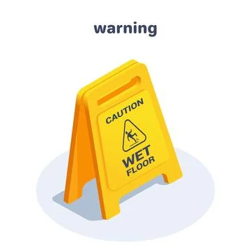 Isometric vector illustration on a white background, a warning in the form of Stock Illustration