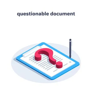 Isometric vector illustration on a white background, a tablet with a document Stock Illustration
