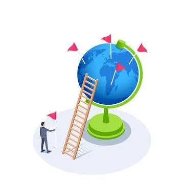 Isometric vector illustration on a white background, a man in a business suit Stock Illustration