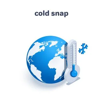 Isometric vector illustration on a white background, the globe and a thermome Stock Illustration