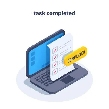 Isometric vector illustration on a white background, a notebook with a task s 스톡 일러스트
