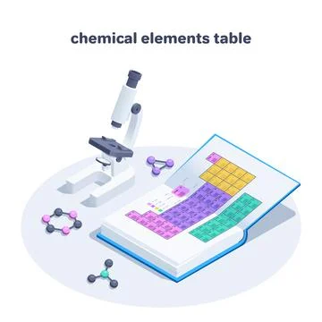 Isometric vector illustration on a white background, an open book with a tabl 스톡 일러스트