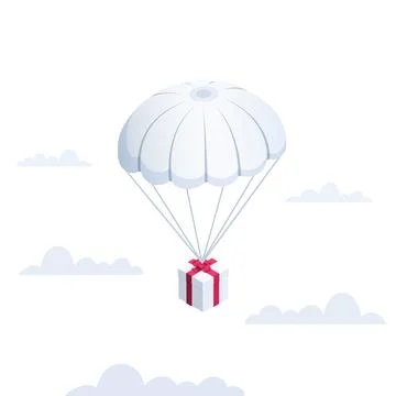 Isometric vector illustration on a white background, a gift box with a bow ti Stock Illustration