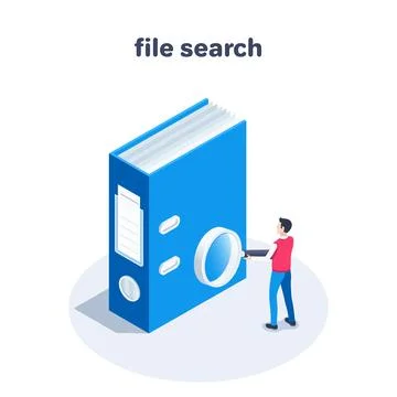 Isometric vector illustration on a white background, icon folder recorder blu 스톡 일러스트