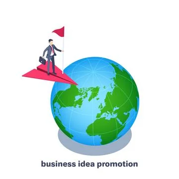 Isometric vector illustration on a white background, a man in a business suit Illustrazione stock