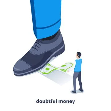 Isometric vector illustration on a white background, a man's foot in a shoe s Stock Illustration