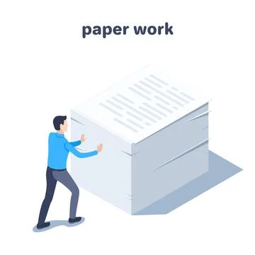 Isometric vector illustration on a white background, a man in business clothe Stock Illustration
