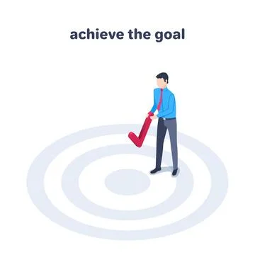 Isometric vector illustration on a white background, a man in business clothe Stock Illustration