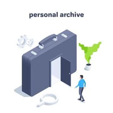 Isometric vector illustration on a white background, a man in business clothe Stock-Illustration
