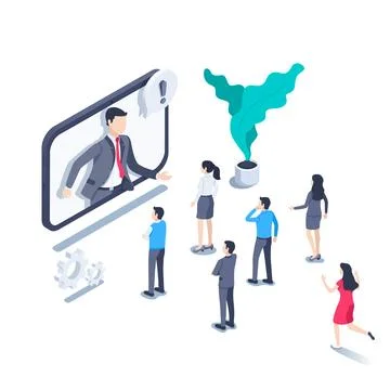 Isometric vector illustration on a white background, a man in a business suit Stock Illustration