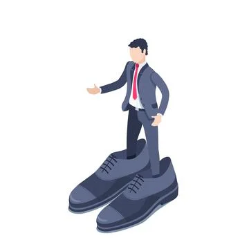 Isometric vector illustration on a white background, a man in a business suit Stock Illustration
