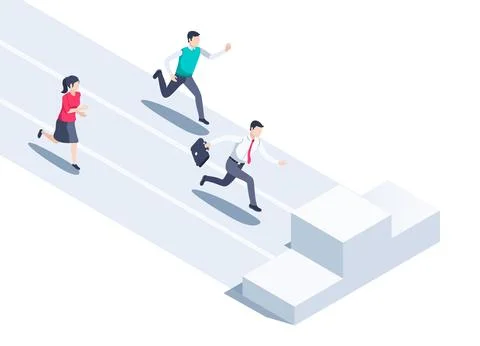 Isometric vector illustration on a white background, people in business cloth Stock Illustration
