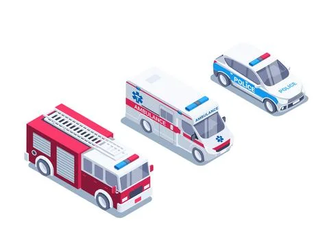 Isometric vector illustration on a white background, a set of three special v Stock Illustration
