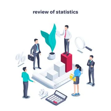 Isometric vector illustration on a white background, people in business cloth Illustrazione stock
