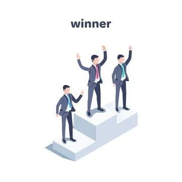Isometric vector illustration on a white background, men in business suits st Stock Illustration