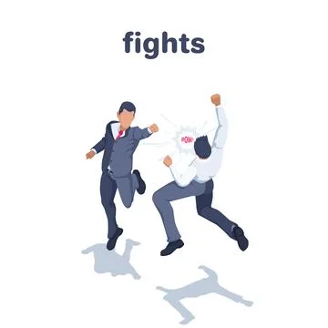 Isometric vector illustration on a white background, men in business clothes  Stock Illustration