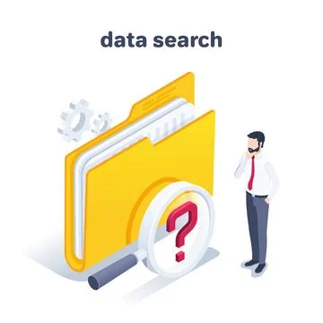 Isometric vector illustration on a white background, a man in business clothe Illustrazione stock