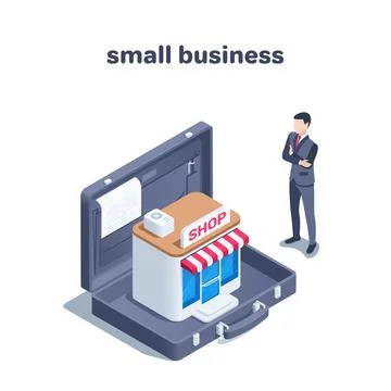 Isometric vector illustration on a white background, a man in a business suit Illustrazione stock