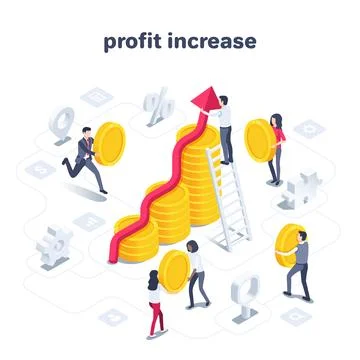 Isometric vector illustration on a white background, people in business cloth Stock Illustration