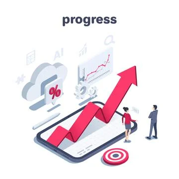 Isometric vector illustration on a white background, a man and a woman in bus Stock Illustration