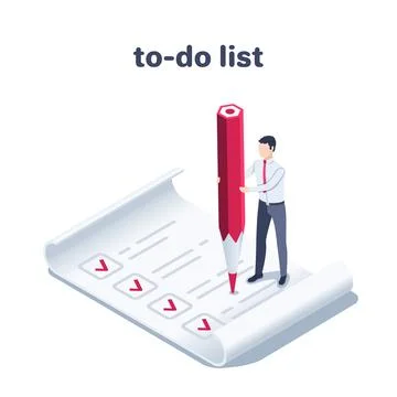 Isometric vector illustration on a white background, a man in business clothe Stock Illustration