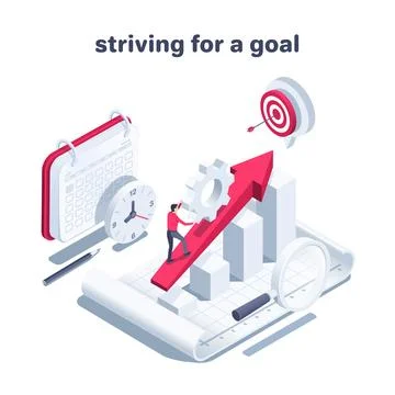 Isometric vector illustration on a white background, a man in business clothe Illustrazione stock
