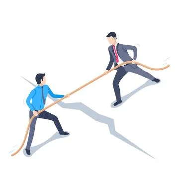 Isometric vector illustration on a white background, men in business clothes  Stock Illustration