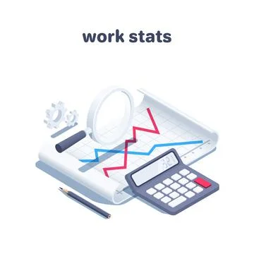 Isometric vector illustration on a white background, a calculator on a sheet  Illustrazione stock