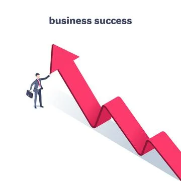 Isometric vector illustration on a white background, a man in a business suit Stock Illustration