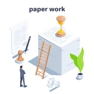 Isometric vector illustration on a white background, a man in a business suit Stock Illustration